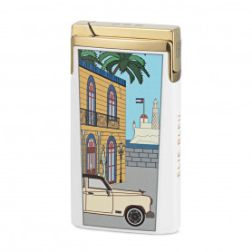 Briquet Elie Bleu J15 Casa Cubana Blanc Or - Série Limitée