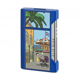 Briquet Elie Bleu Flat Flame Carrousel Bleu - Edition limité