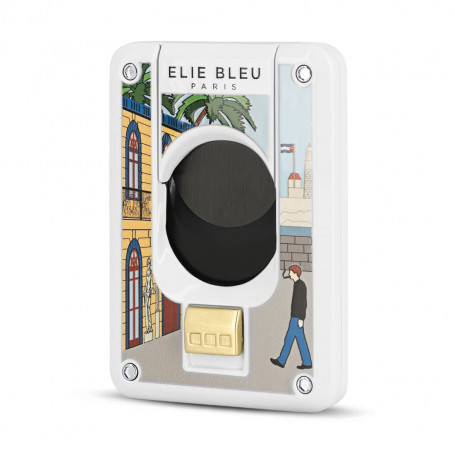 Cigar Cutter Elie Bleu Double Blade Casa Cubana White Gold - Limited Edition