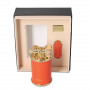 Coffret Briquet de table orange avec pierre vintage Orange