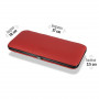 Red leather case for 3 cigars - Savinelli