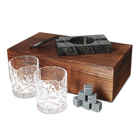 Wooden box n°3: cigar and whisky accessories