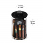 Cylindrical cigar jar in matt black glass