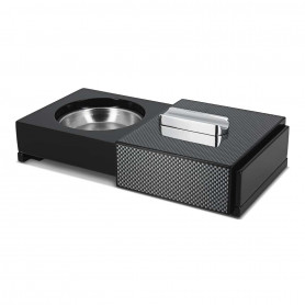 Aschenbecher und Zigarrenablage Ausziehbar Carbon Finish