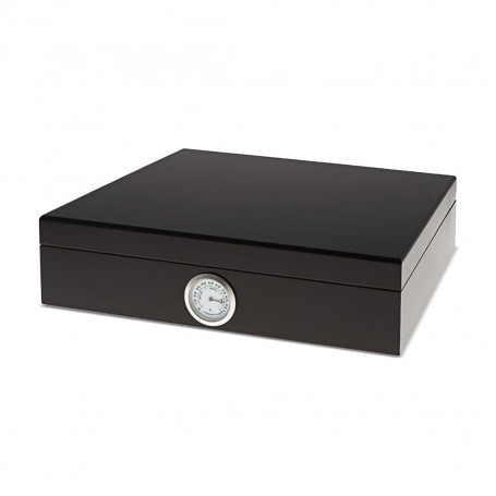Boîte à cigares Movel noire avec humidificateur et hygromètre