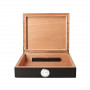 Black Movel cigar box with humidifier and hygrometer