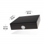 Black Movel cigar box with humidifier and hygrometer