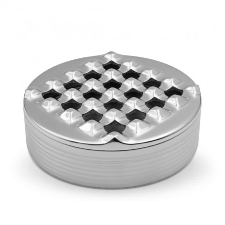 The Grid Zigarrenascher rund aus poliertem Aluminium
