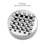 Round cigar ashtray in polished aluminum The Grid