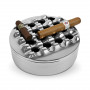 Cendrier cigare rond en aluminium poli The Grid