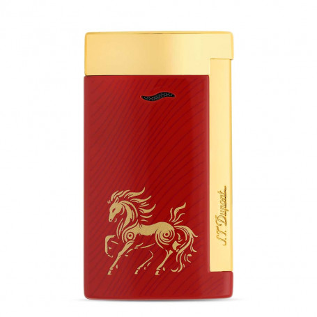 Accendino S.T. Dupont Slim 7 Cavallo rosso e oro
