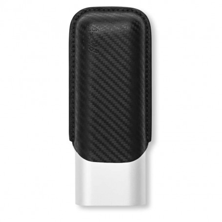 Case for 2 Chrome and Black Carbon cigars