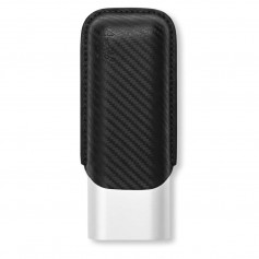 Astuccio per 2 sigari Chrome e Black Carbon
