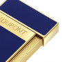 Slimmy-Feuerzeug mit strahlend blauem Design und goldenen Akzenten S.T. Dupont