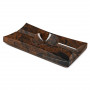 Cigar ashtray Elie Bleu brown obsidian rectangle - 2 cigars