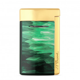 Briquet S.T. Dupont MiniJet Géode vert et doré