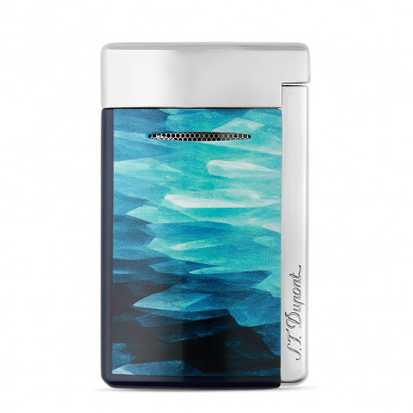 Accendino S.T. Dupont o MiniJet Geode blu e cromato