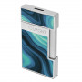 Isqueiro « S.T. Dupont » Slimmy Geode azul e cromado