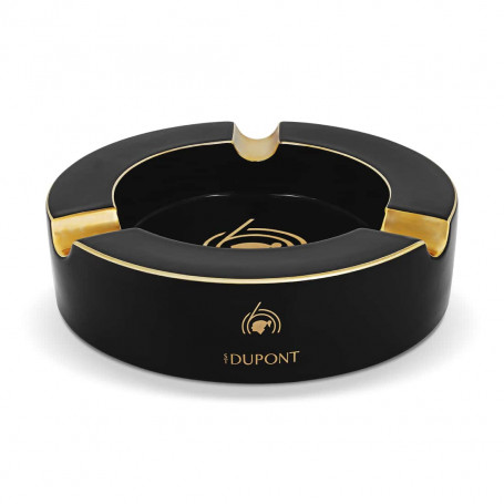 S.T. Dupont -Zigarrenaschenbecher, rund, XL, schwarz-gold, Cohiba 60