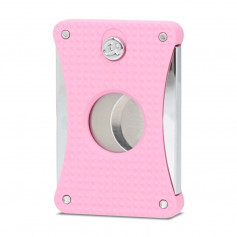 Cortador de charutos Caseti de lâmina dupla, cor-de-rosa