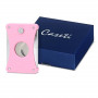 Cortador de charutos Caseti de lâmina dupla, cor-de-rosa