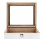 Caja de puros blanca con ventana de cristal – Acabado mate e interior de cedro