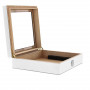 White glass-fronted cigar box – Matte finish with cedar interior