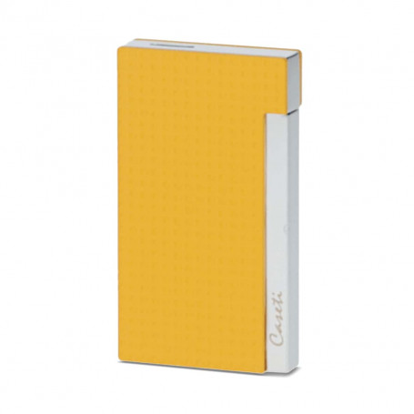 Briquet pour Cigare Caseti Jaune Texturé et Chrome