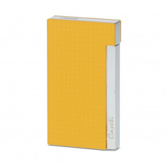 Isqueiro para charutos Caseti, amarelo texturado e cromado