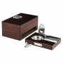 Humidor de madeira castanha e acessórios